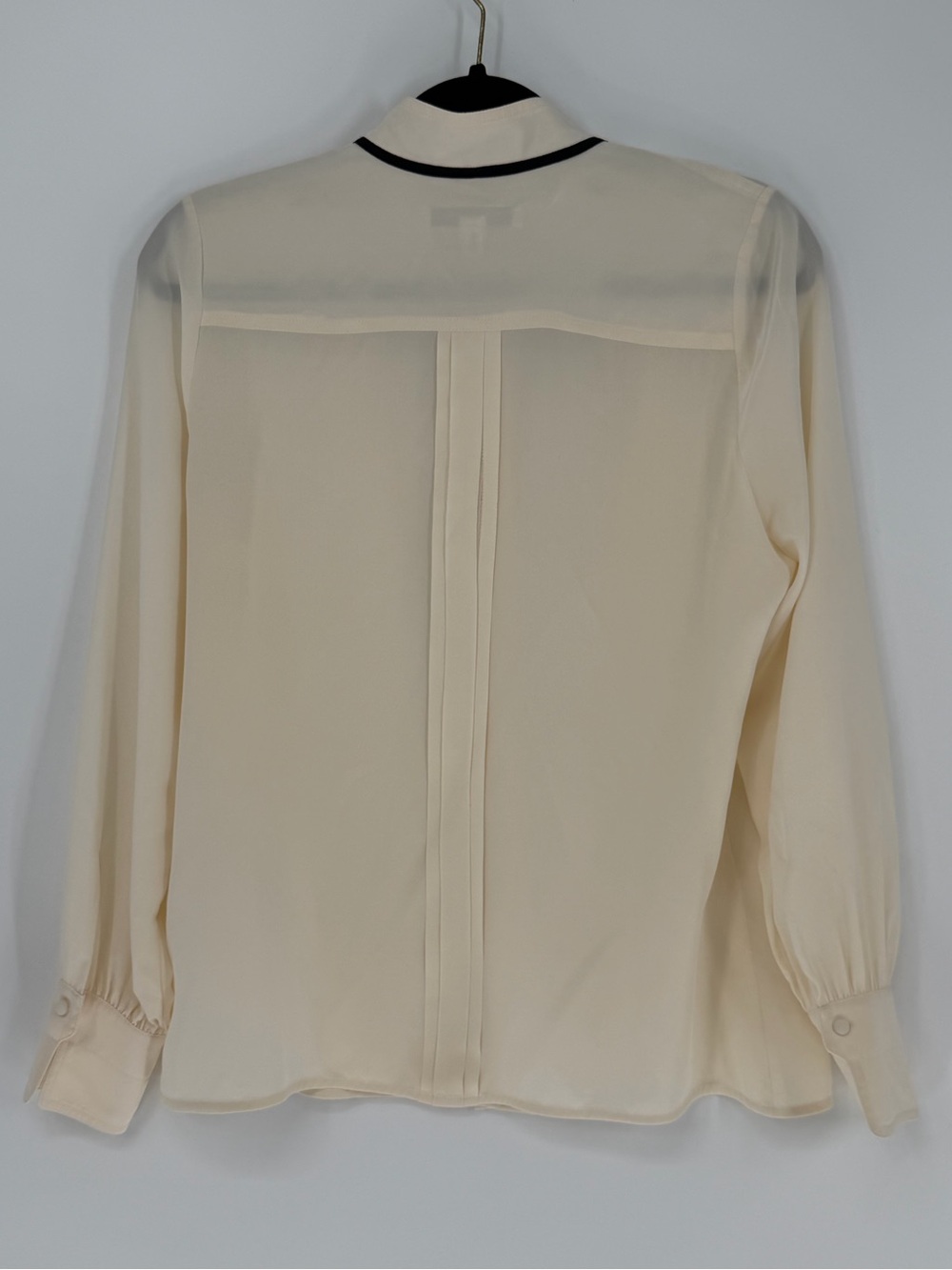 LK Bennett Silk Natalia Top Cream Tie Neck Size 6 - Picture 3 of 7
